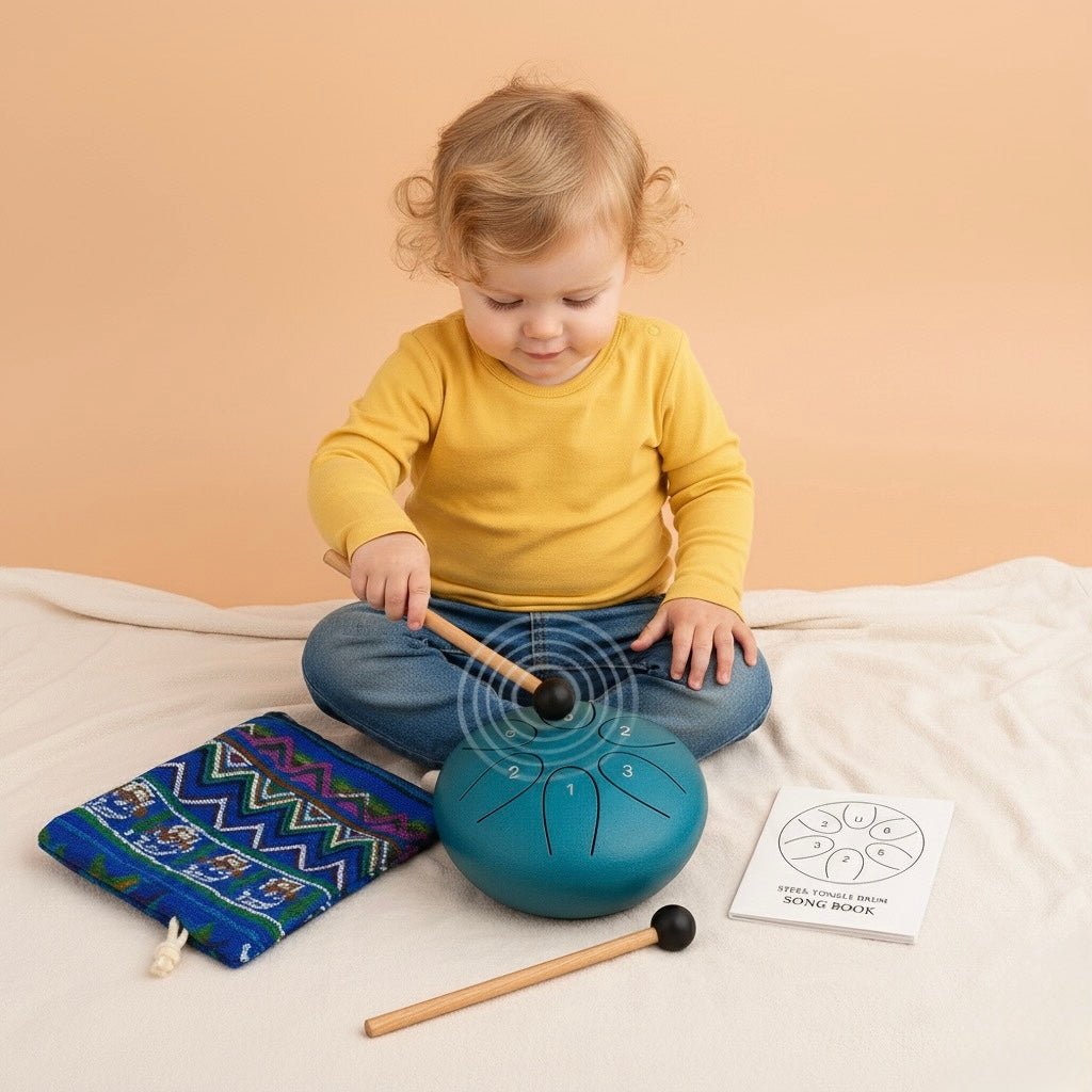 🌧️ Regentrommel – Mini Klanginstrument für entspannende Wohlfühlmomente - Barbarella’s - Sinneszeit