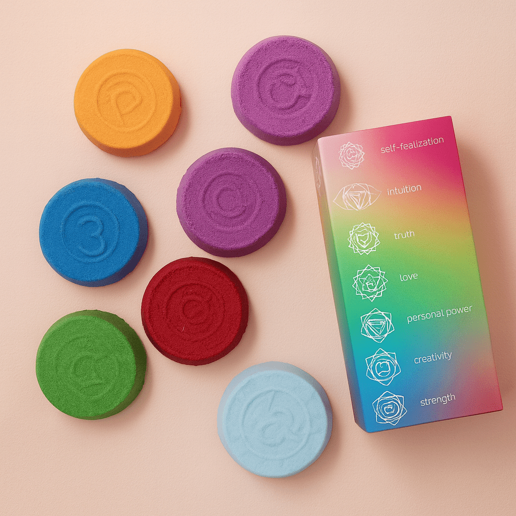 ✨Chakra Bath Fizz - Große Box - Chakra Harmonie & Innerer Glanz - Barbarella’s - Sinneszeit