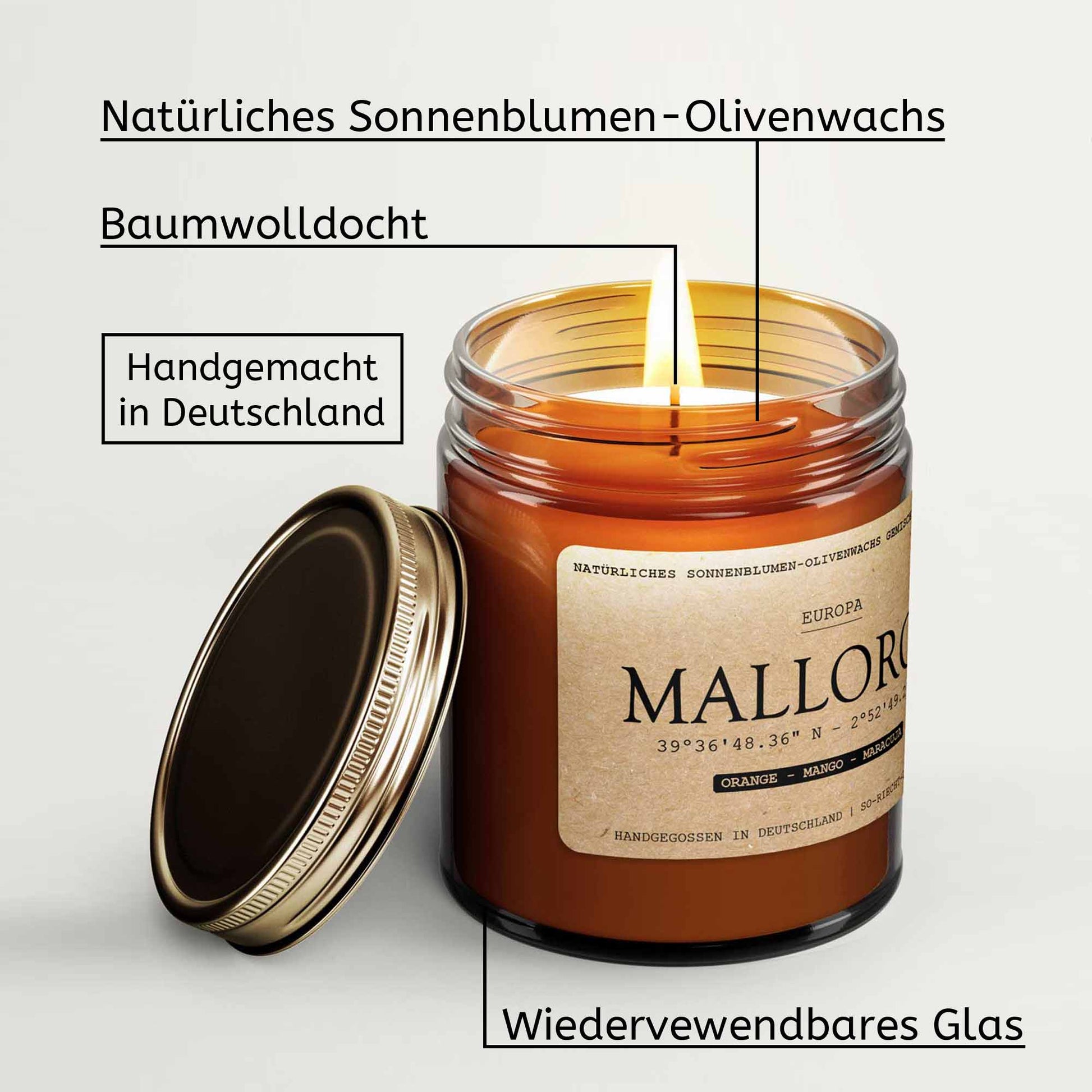 🕯️Duftkerze „ Buenos Aires „ – Jasmin • Bergamotte • Grüne Melone • Beeren - Barbarella’s - Sinneszeit