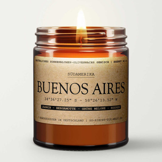 🕯️Duftkerze „ Buenos Aires „ – Jasmin • Bergamotte • Grüne Melone • Beeren - Barbarella’s - Sinneszeit