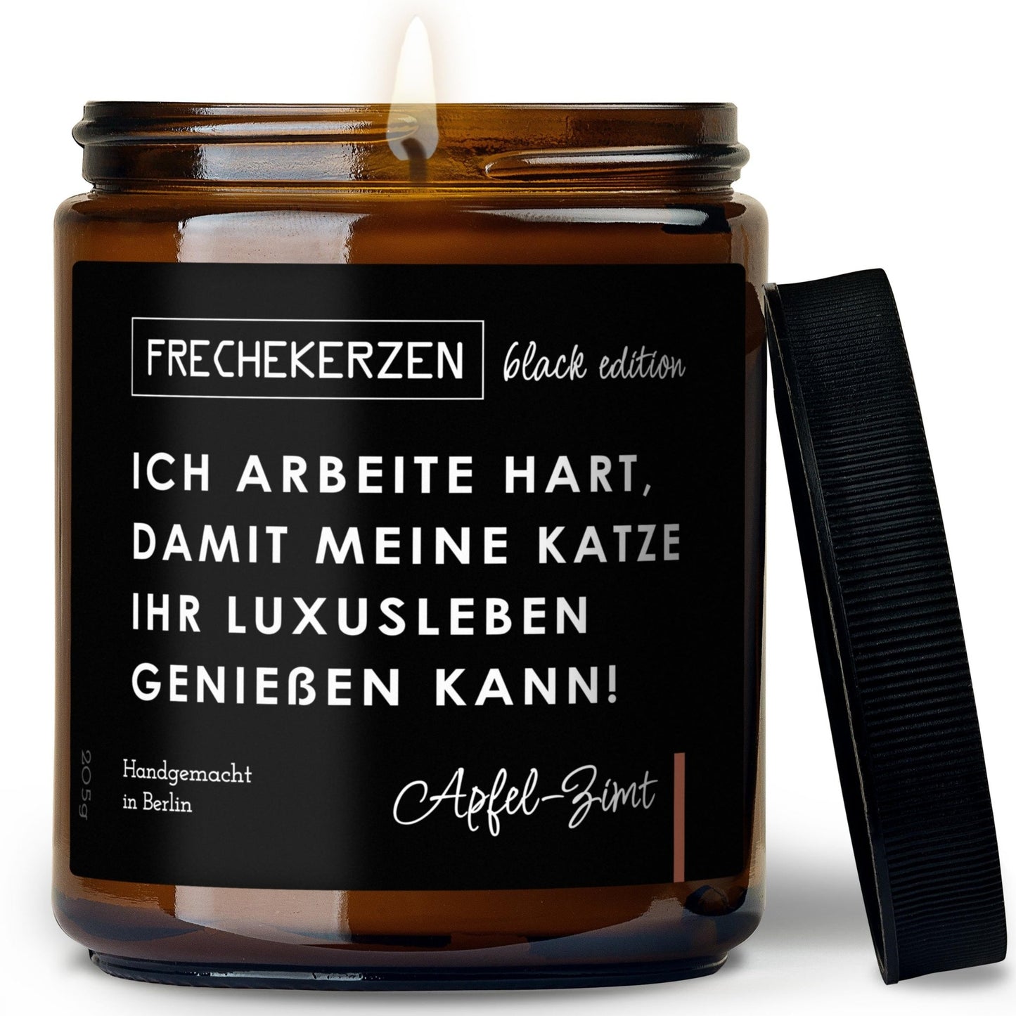 🕯️Frechekerze „Ich arbeite hart, damit meine katze ihr luxusleben genießen kann!“ - Barbarella’s - Sinneszeit
