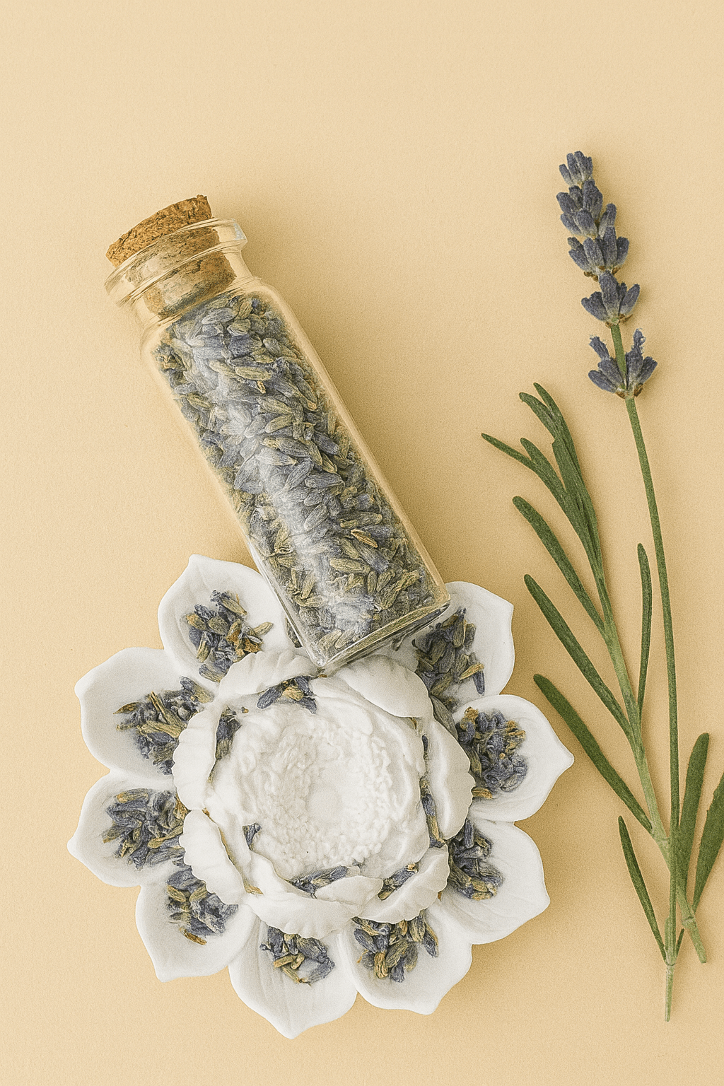 🌸 Handgemachte Lotusblüte aus Gips – dein natürlicher Duftmoment mit getrocknetem Lavendel - Barbarella’s - Sinneszeit