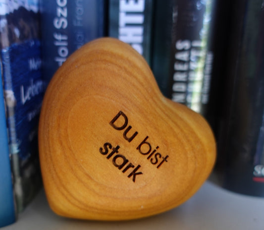 💪 Holzherz „ Du bist stark“ – Ein Herz voller Mut und Zuversicht - Barbarella’s - Sinneszeit