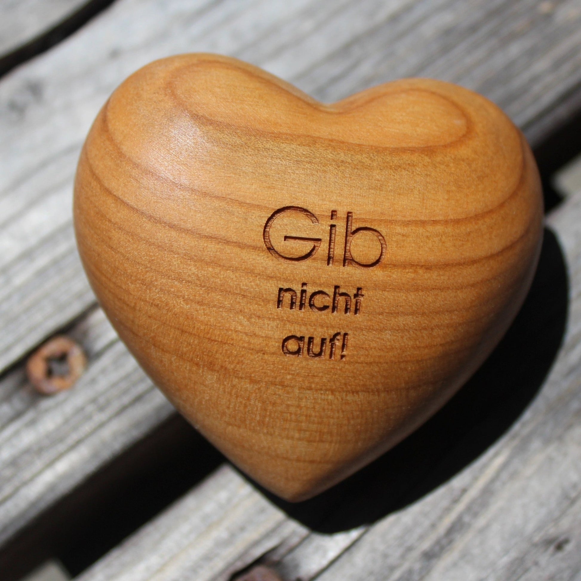 💫 Holzherz „Gib nicht auf!“ – Handschmeichler mit Bedeutung - Barbarella’s - Sinneszeit