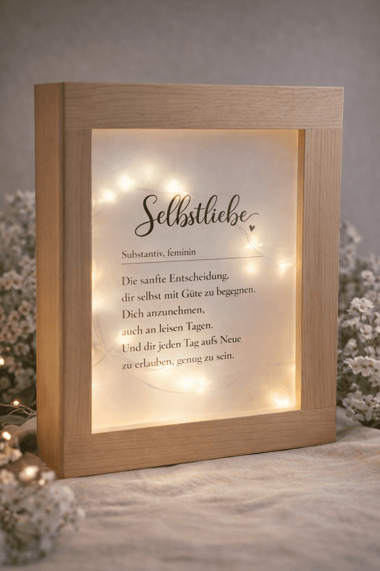 Lichtbox - Leuchtender Herzensmoment, auch mit Wunschtext möglich - Barbarella’s - Sinneszeit