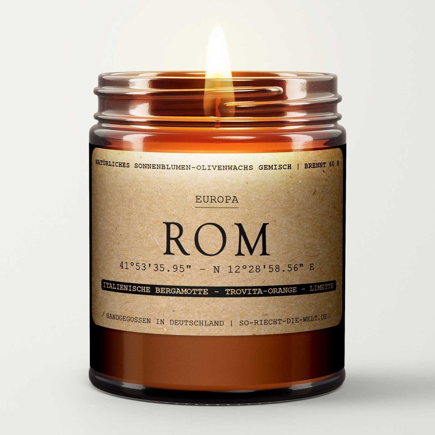 Rom Kerze - Italienische Bergamotte | Trovita - Orange | Limette - Barbarella’s - Sinneszeit