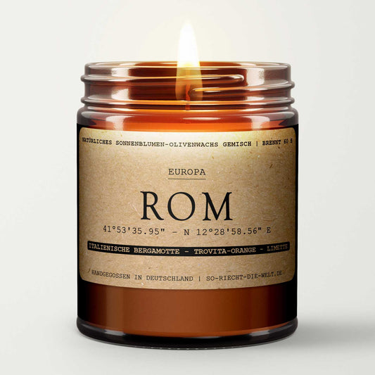 Rom Kerze - Italienische Bergamotte | Trovita - Orange | Limette - Barbarella’s - Sinneszeit